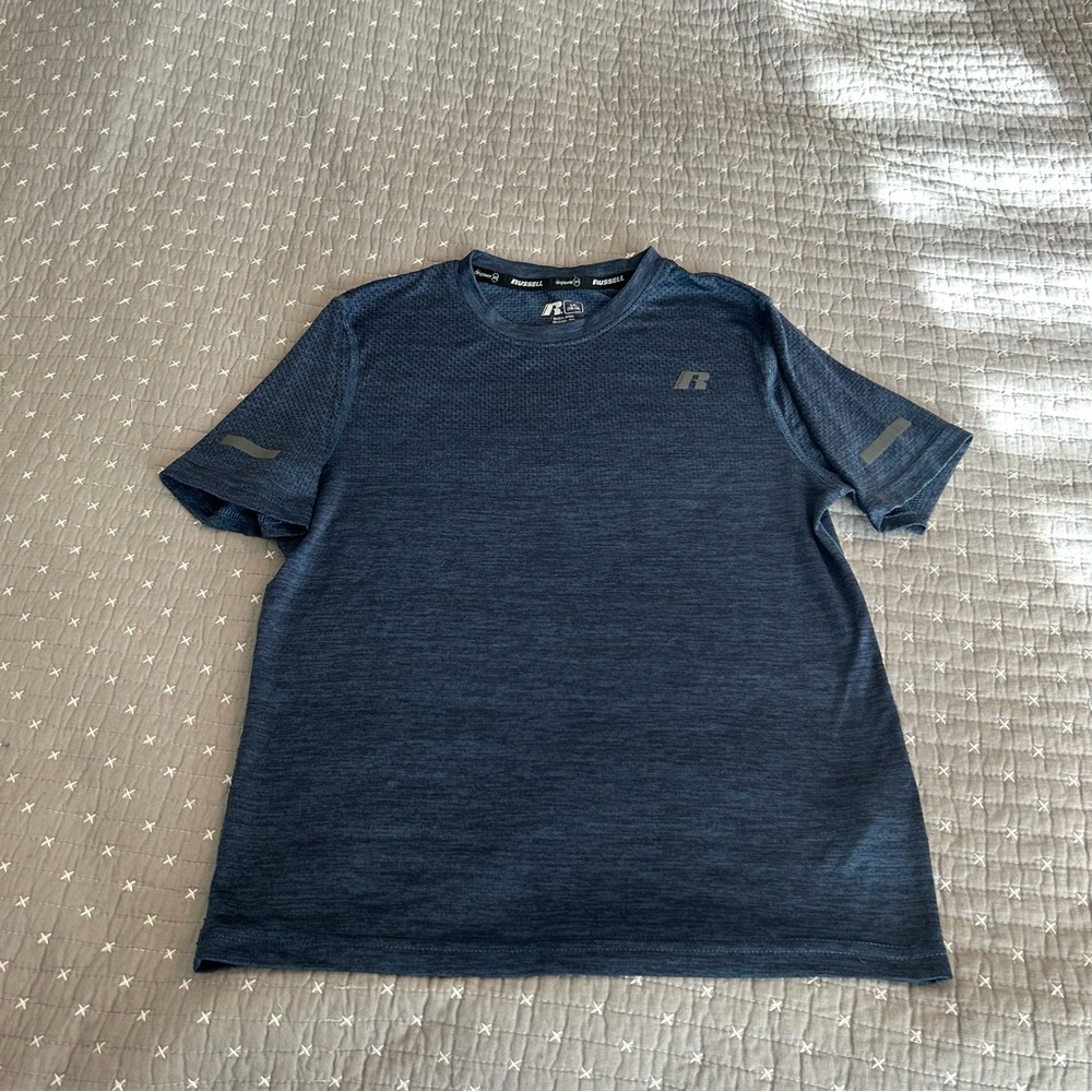 (Bundle 3 for $15) Russell Athletic Kids Dry-Fit Shirt Navy L (10/12)